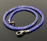 17.5” Genuine Tanzanite Necklace with Pave Diamond Clasp, Natural Tanzanite Necklace, AAA Grade, Gifts for Her