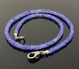 17.5” Genuine Tanzanite Necklace with Pave Diamond Clasp, Natural Tanzanite Necklace, AAA Grade, Gifts for Her