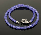 17.5” Genuine Tanzanite Necklace with Pave Diamond Clasp, Spiritual Healing Crystal Necklace, Chakra Jewelry, December Birthstone Gifts