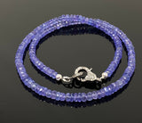 17.5” Genuine Tanzanite Necklace with Pave Diamond Clasp, Natural Tanzanite Necklace, AAA Grade, Gifts for Her