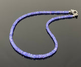 17.5” Genuine Tanzanite Necklace with Pave Diamond Clasp, Natural Tanzanite Necklace, AAA Grade, Gifts for Her