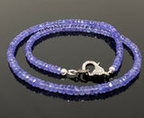 17.5” Genuine Tanzanite Necklace with Pave Diamond Clasp, Natural Tanzanite Necklace, AAA Grade, Gifts for Her