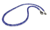 17.5” Genuine Tanzanite Necklace with Pave Diamond Clasp, Spiritual Healing Crystal Necklace, Chakra Jewelry, December Birthstone Gifts