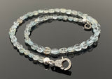 17.5” Moss Aquamarine Necklace with Pave Diamond Clasp, Aquamarine Necklace, Gifts for Her