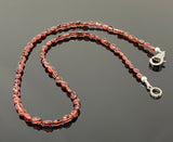 18” Garnet Necklace with Pave Diamond Clasp, Garnet Necklace, Gifts for Her