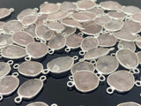 5Pcs/ 10Pcs Rose Quartz Connector, Gemstone Connectors, Wholesale Bulk Jewelry Supplies, 19x10mm-24x13mm
