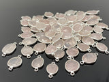 5Pcs/ 10Pcs Rose Quartz Connector, Gemstone Connectors, Wholesale Bulk Jewelry Supplies, 19x10mm-24x13mm