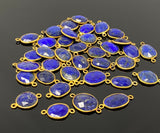 5Pcs/10Pcs Lapis Lazuli Connectors, Gemstone Connectors, 14K Gold Plated over Sterling Silver, Bulk Jewelry Supplies, 20x10mm - 24x15mm