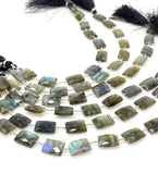 Natural Labradorite Gemstone Beads, Bulk Wholesale Beads, Jewelry Supplies, 13x9mm - 14x10mm, 8.25” Strand