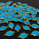 5Pcs/10Pcs Turquoise Howlite Gemstone Connector, Bulk Wholesale Jewelry Supplies, 19x10mm - 22x13mm