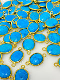 5Pcs/10Pcs Turquoise Howlite Gemstone Connector, Bulk Wholesale Jewelry Supplies, 19x10mm - 22x13mm