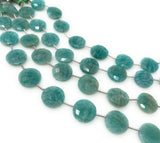 Amazonite Gemstone Beads, Peruvian Amazonite Beads, Jewelry Supplies, Wholesale Bulk Beads, 14mm -14.5mm, 7.75" Strand
