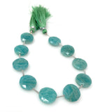 Amazonite Gemstone Beads, Peruvian Amazonite Beads, Jewelry Supplies, Wholesale Bulk Beads, 14mm -14.5mm, 7.75" Strand
