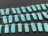 Amazonite Gemstone Beads, Peruvian Amazonite Beads, Jewelry Supplies, Wholesale Bulk Beads, 13x9mm -14x10mm, 7.5" Strand