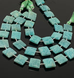 Amazonite Gemstone Beads, Peruvian Amazonite Beads, Jewelry Supplies, Wholesale Bulk Beads, 13.5mm -14mm, 8.25" Strand