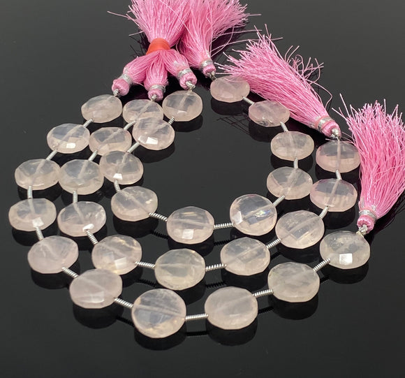 Rose Quartz Gemston Beads, Jewelry Supplies, Wholesale Bulk Beads, 14mm -14.5mm, 7.5” Strand