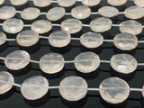 Rose Quartz Gemston Beads, Jewelry Supplies, Wholesale Bulk Beads, 14mm -14.5mm, 7.5” Strand