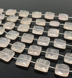 Rose Quartz Gemston Beads, Jewelry Supplies, Wholesale Bulk Beads, 13.5mm -14.5mm, 8” Strand