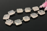 Rose Quartz Gemston Beads, Jewelry Supplies, Wholesale Bulk Beads, 13.5mm -14.5mm, 8” Strand