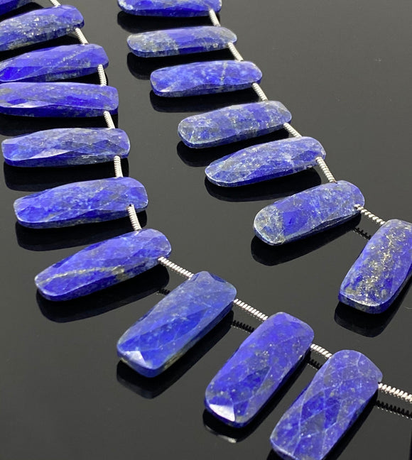 Natural Lapis Lazuli Gemstone Beads, Bulk Wholesale Beads, Jewelry Supplies, 24x9mm - 24.5x9.5mm, 7.75” Strand