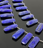 Natural Lapis Lazuli Gemstone Beads, Bulk Wholesale Beads, Jewelry Supplies, 24x9mm - 24.5x9.5mm, 7.75” Strand