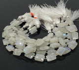 Rainbow Moonstone Beads, Moonstone Briolette Beads, Gemstone Beads, Bulk Wholesale Beads, 14x10mm - 14.5x10.5mm, 8” Strand