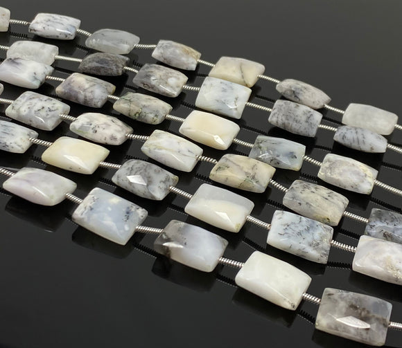 Dendrite Opal Gemstone Beads, Dendritic Opal Beads, Bulk Wholesale Beads, Jewelry Supplies, 13x9mm -15x10mm, 8” Strand