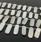 White Moonstone Bar Beads, Gemstone Beads, Jewelry Supplies, Bulk Wholesale Beads, 23x8mm - 24x9mm