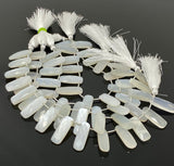 White Moonstone Bar Beads, Gemstone Beads, Jewelry Supplies, Bulk Wholesale Beads, 23x8mm - 24x9mm