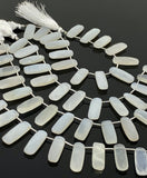 White Moonstone Bar Beads, Gemstone Beads, Jewelry Supplies, Bulk Wholesale Beads, 23x8mm - 24x9mm