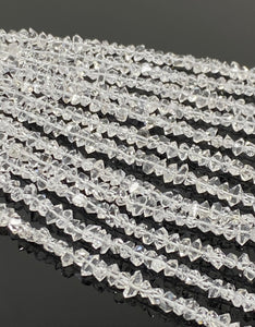 Herkimer Diamond, Herkimer Diamond Quartz Beads, Gemstone Beads, Bulk Wholesale Beads, Jewelry Supplies, 4mm-5mm, 8"/ 16" Strand
