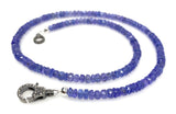 17.5” Genuine Tanzanite Necklace with Pave Diamond Clasp, Spiritual Healing Crystal Necklace, Chakra Jewelry, December Birthstone Gifts
