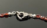 Garnet Necklace with Pave Diamond Clasp, Garnet Gemstone Necklace, Gifts for Her, Birthstone Beaded Jewelry