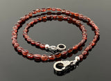 18” Garnet Necklace with Pave Diamond Clasp, Garnet Necklace, Gifts for Her