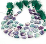 Natural Fluorite Beads, Gemstone Beads, Jewelry Supplies, Wholesale Bulk Beads, 14x10mm - 14.5x10.5mm, 8” Strand