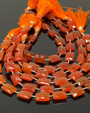 Natural Carnelian Gemstone Beads, Jewelry Supplies, Bulk Wholesale Beads, 13x9mm - 15x10mm, 7.75” Strand