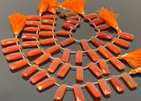 Natural Carnelian Beads, Gemstone Bar Beads, Jewelry Supplies, Bulk Wholesale Beads, 23x9mm- 25x10mm