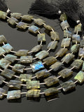 Natural Labradorite Gemstone Beads, Bulk Wholesale Beads, Jewelry Supplies, 13x9mm - 14x10mm, 8.25” Strand