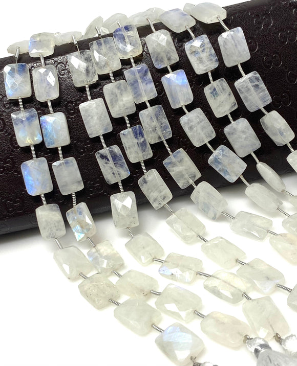Rainbow Moonstone Beads, Moonstone Briolette Beads, Gemstone Beads, Bulk Wholesale Beads, 14x10mm - 14.5x10.5mm, 8” Strand