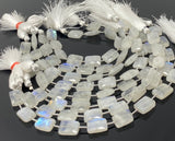 Rainbow Moonstone Beads, Moonstone Briolette Beads, Gemstone Beads, Bulk Wholesale Beads, 14x10mm - 14.5x10.5mm, 8” Strand