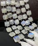 Rainbow Moonstone Beads, Moonstone Briolette Beads, Gemstone Beads, Bulk Wholesale Beads, 14x14mm - 14.5x14.5mm, 8” Strand