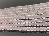 Rose Quartz Gemston Beads, Rose Quality 3D Cube Box Beads, Jewelry Supplies, Bulk Wholesale Beads, 8” Strand
