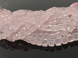 Rose Quartz Gemston Beads, Rose Quality 3D Cube Box Beads, Jewelry Supplies, Bulk Wholesale Beads, 8” Strand
