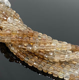 Rare Natural Brown Topaz Beads, Gemstone Beads, Imperial Topaz Beads, Jewelry Supplies, Bulk Wholesale Beads, 8" Strand