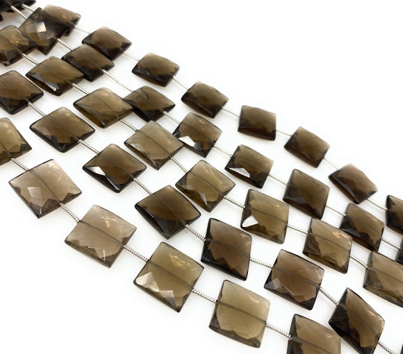 Natural Smoky Quartz Gemstone Beads, Jewelry Supplies, Wholesale Bulk Gemstone Beads, 13.5mm - 14mm