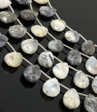 Dendrite Opal Gemstone Beads, Dendritic Opal Beads, Bulk Wholesale Beads, Jewelry Supplies, 14x10mm - 14.5x10mm, 8” Strand