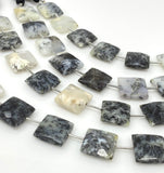 Dendrite Opal Gemstone Beads, Dendritic Opal Beads, Bulk Wholesale Beads, Jewelry Supplies, 13.5mm - 14mm