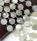 White Moonstone Beads, Gemstone Beads, Jewelry Supplies, Bulk Wholesale Beads, 14mm - 14.5mm