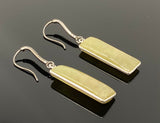 Genuine Yellow Sapphire Bar Earrings, Pave Diamond Earrings, Sterling Silver Gemstone Earrings, Gifts for Her