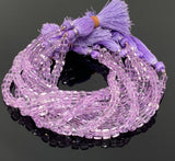 Natural Amethyst Gemstone Beads, Amethyst 3D Cube Box Beads, Jewelry Supplies, Wholesale Bulk Gemstone Beads, 8" Strand